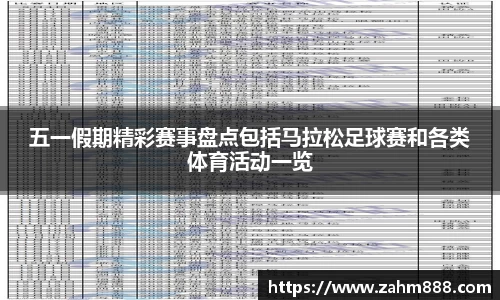 五一假期精彩赛事盘点包括马拉松足球赛和各类体育活动一览