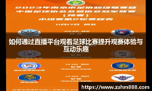 如何通过直播平台观看足球比赛提升观赛体验与互动乐趣
