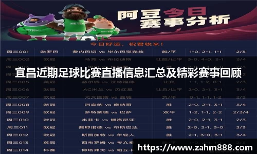 宜昌近期足球比赛直播信息汇总及精彩赛事回顾