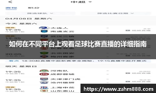 如何在不同平台上观看足球比赛直播的详细指南