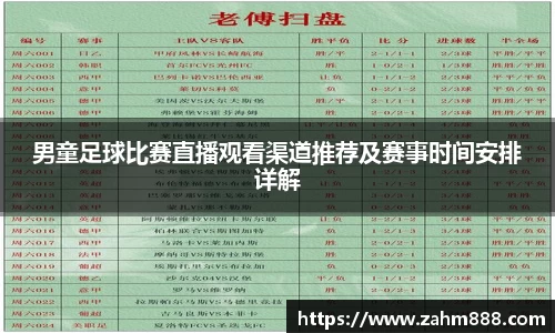 男童足球比赛直播观看渠道推荐及赛事时间安排详解